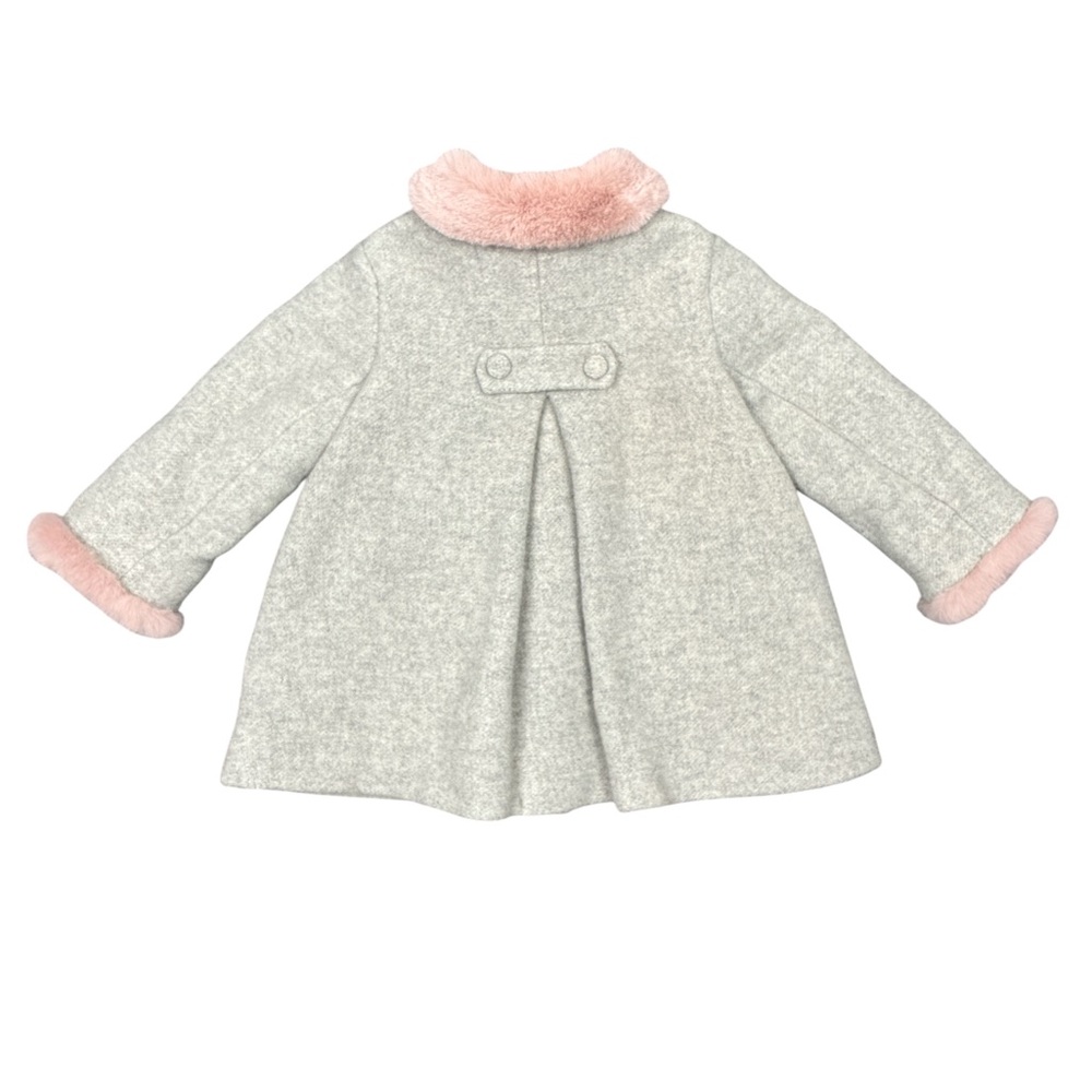 Chic Gray Coat with Pink Accents - Picture 2 of 3